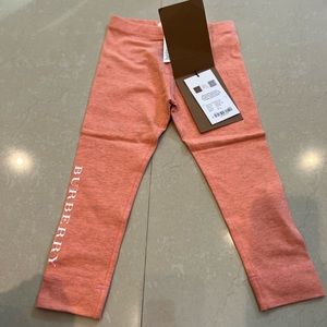 Burberry toddler leggings, 4, peach, NWT